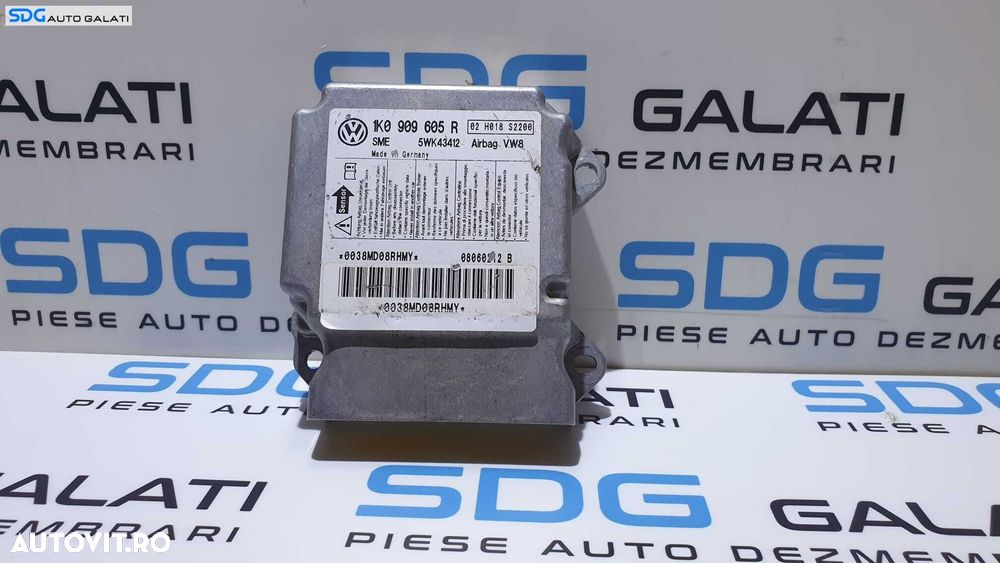 Unitate Modul Calculator Airbag - uri Index 02 Skoda Octavia 2 2004 - 2013 Cod 1K0909605R [L3723] - 1