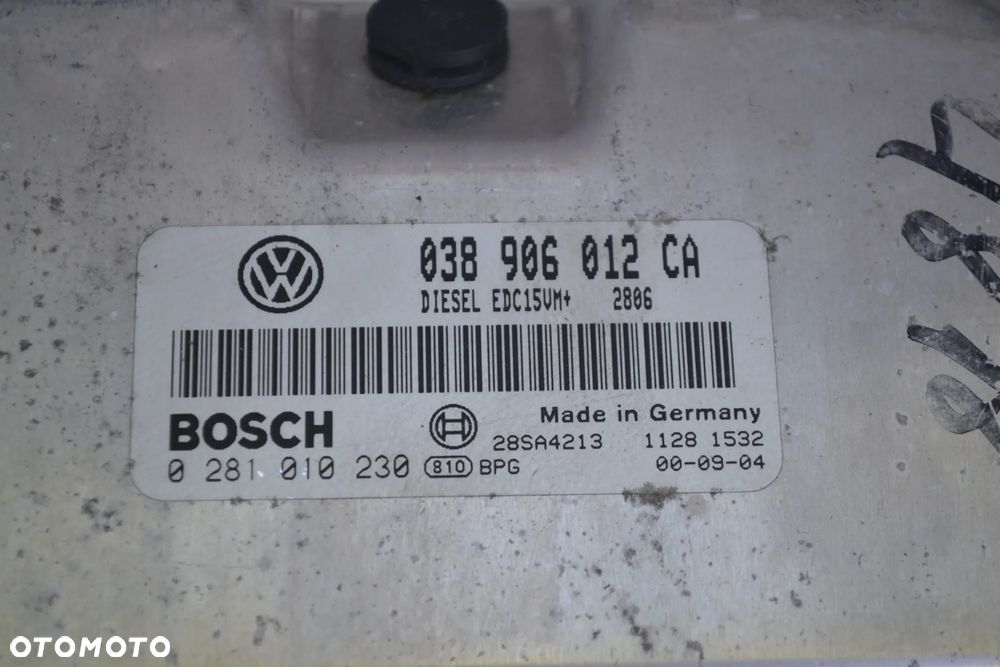VW AUDI SEAT SKODA 1,9 TDI 110KM KOMPUTER STEROWNIK SILNIKA 038906012CA 0281010230 - 2