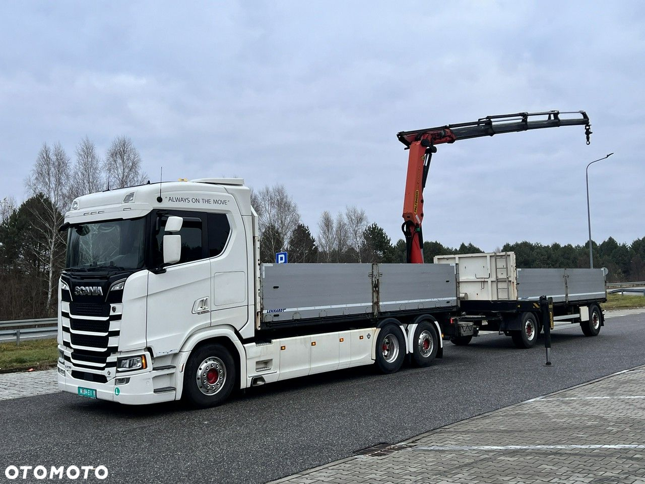 Scania s730 zestaw z przyczepa 2017/18 v8 palfinger dźwig z hds 6x2/4 - 18