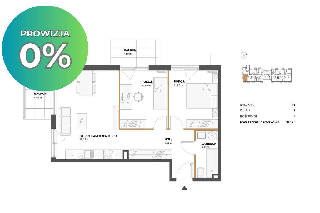 Duży balkon |Park Cietrzewia Odbiór 2026| PROW.0%
