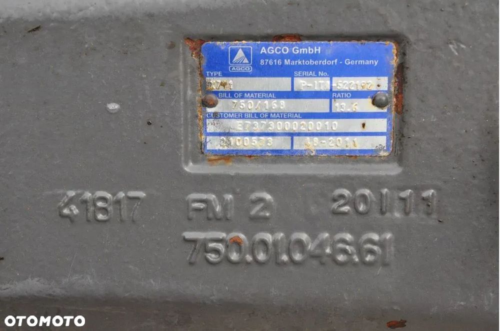 MOST WKŁAD MOSTU DYFERENCJAŁ ZWOLNICA SIŁOWNIK FENDT 724 - 4