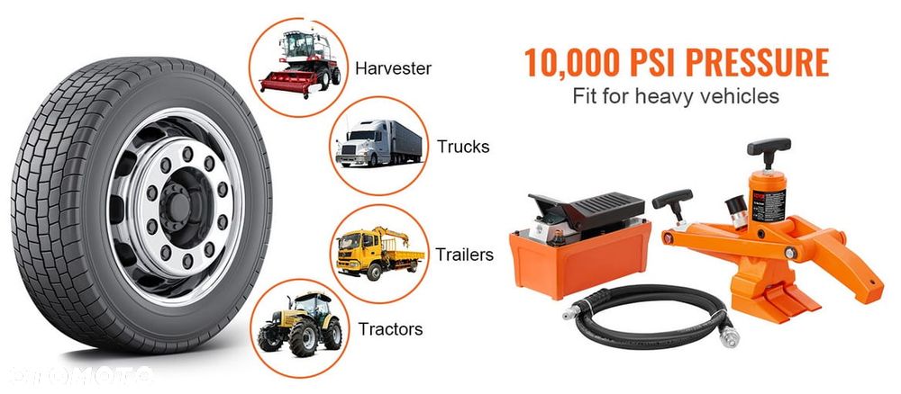 Hydrauliczno-pneumatyczny zbijak do opon z pompą 700Bar Odbijacz do opon, Zbijak stopki zestaw do dużych kół Odpiekacz - 5