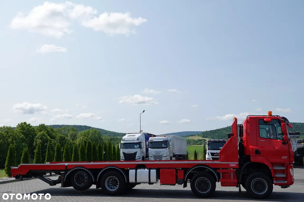 DAF CF 460 / 8x2/  LAWETA / PLATFORMA / NAJAZDY HYDRAULICZNE / WYCIĄGARKA / oś skrętna i podnoszona / EURO 6 - 9