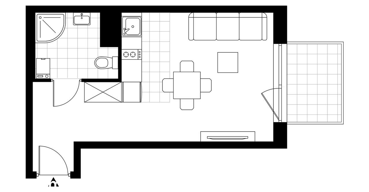 1-pokojowe mieszkanie 26m2 + balkon Bez Prowizji - Pełny obrazek: 3/16