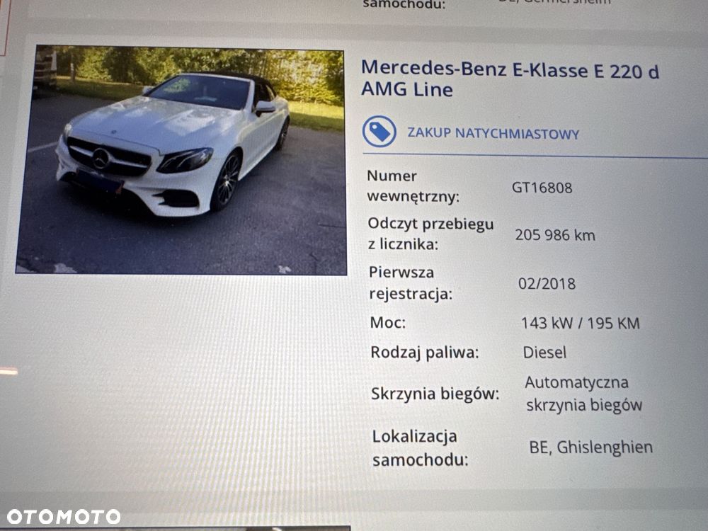 Mercedes-Benz Klasa E 220 d Cabrio 9G-TRONIC AMG Line - 33