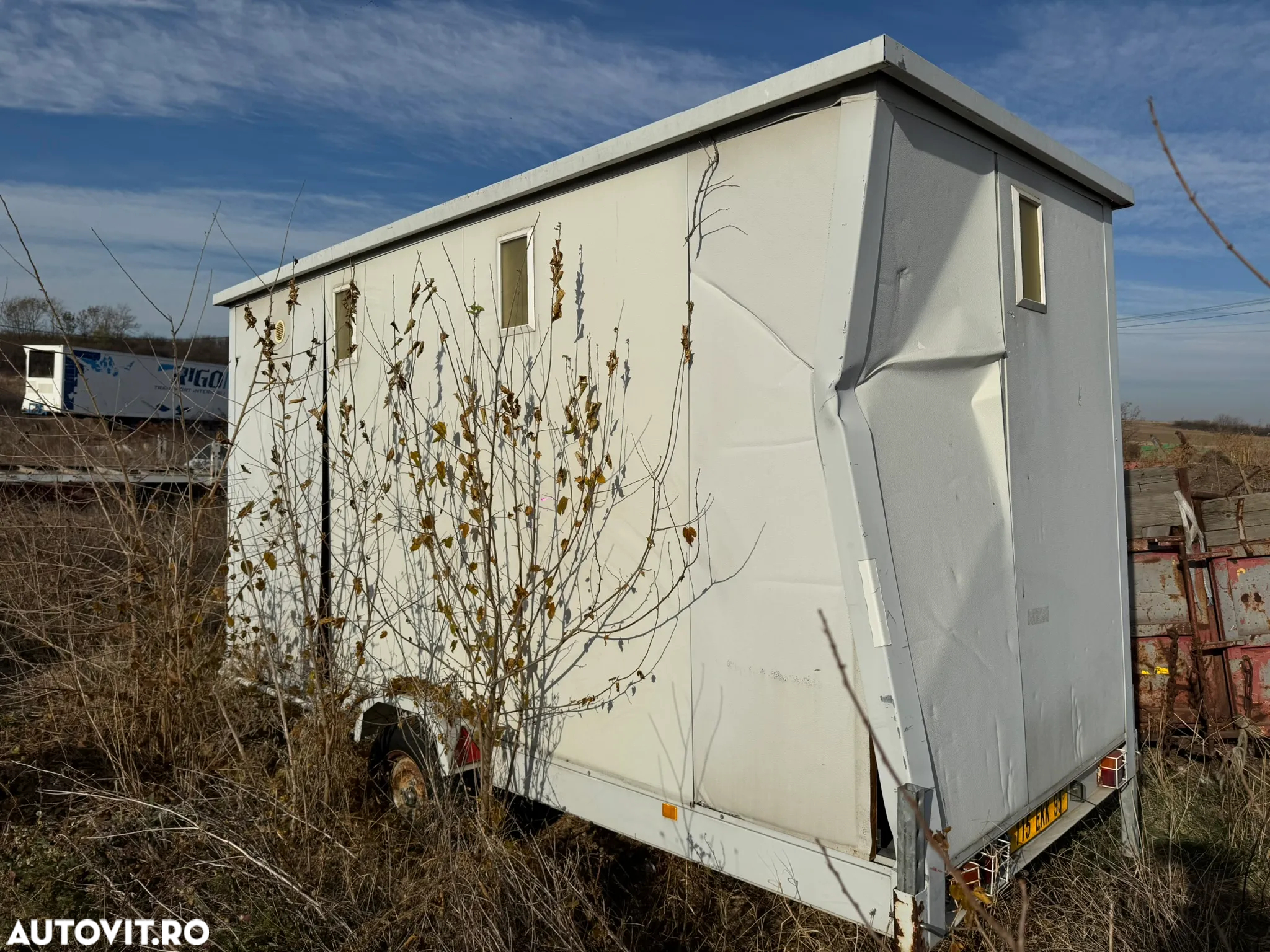 Remorca Container Vestiar / Depozit / Organizare Santier : 4 BUC : cu ACTE - 12