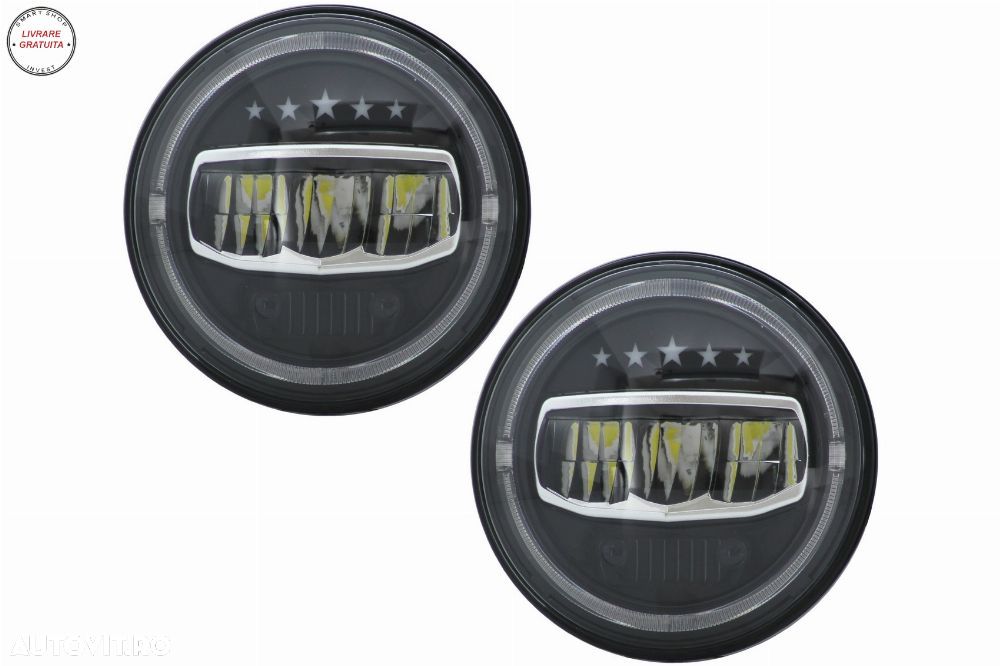 Faruri Full LED CREE Dublu Proiector Jeep Wrangler JK TJ LJ JL (1997-2017) 5 Stars- livrare gratuita - 1