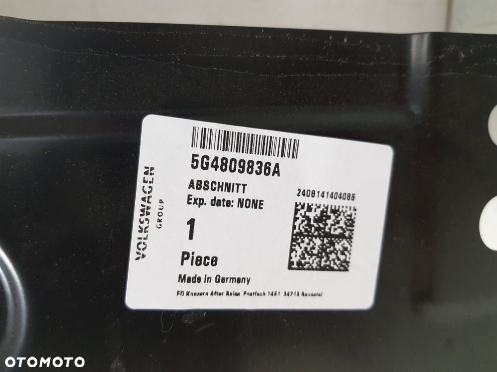 NOWY PRAWY PRZEDNI SŁUPEK PODSZYBIE  VW GOLF VII 7 12-20 5G 5G4809836A - 5