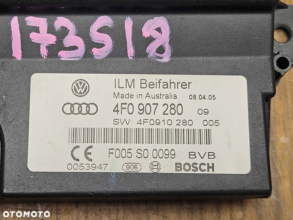 Moduł Sterownik 4F0907280 4F0910280 Komputer ILM Zasilania Pradu Sieci Mocy Audi A6 C6 - 2