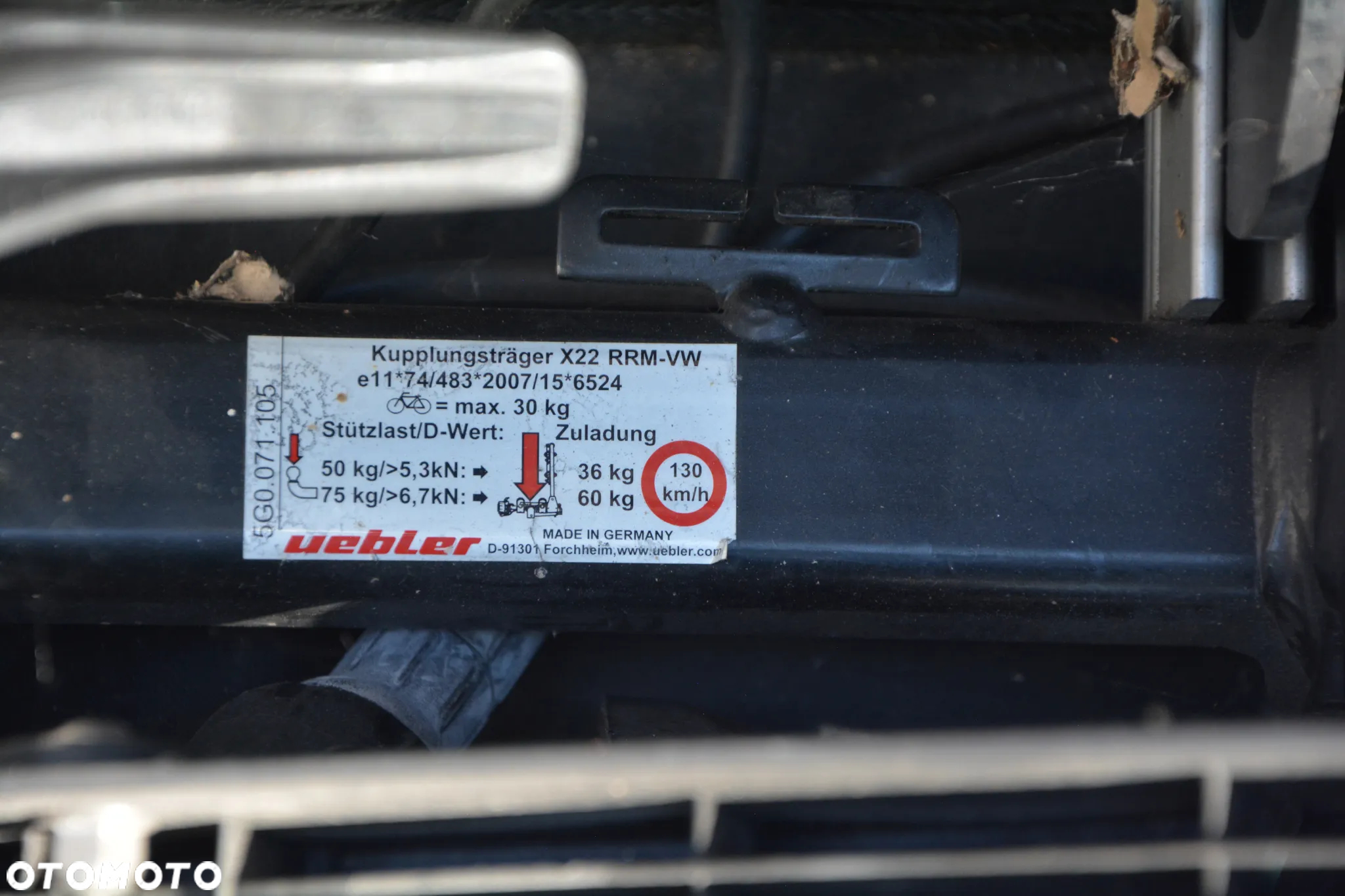 Bagażnik na rowery VW Compact II (X22 VW, wyprodukowany przez firmę Uebler) - 5