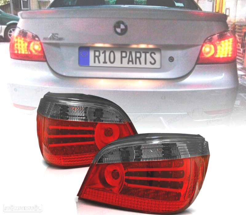 FAROLINS BMW E60 LCI 07-10 LED VERMELHO ESCURECIDO - 1