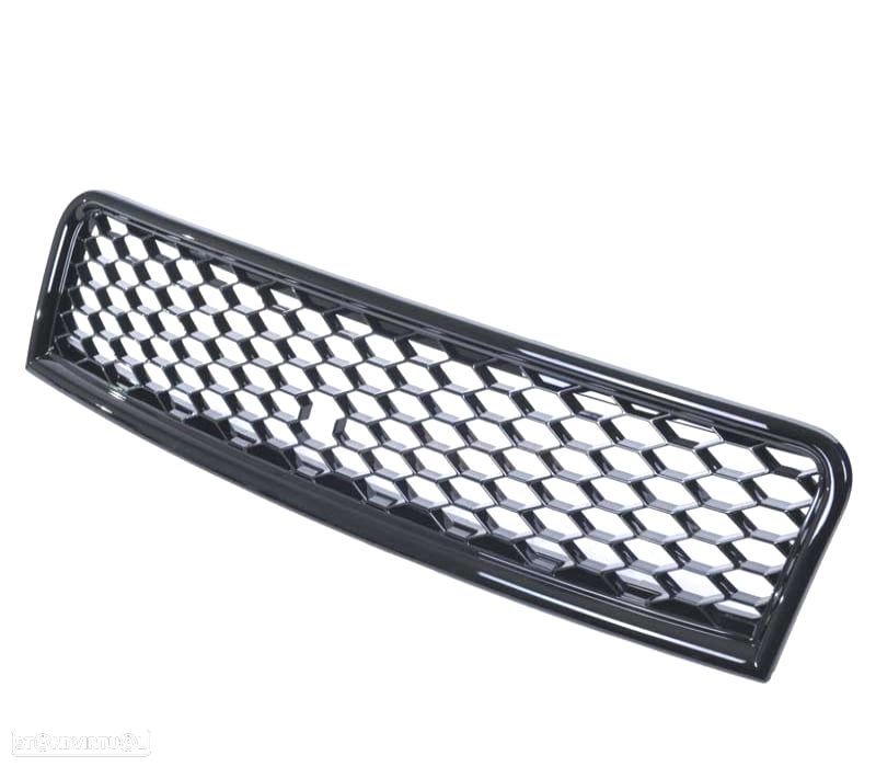 GRELHA FRONTAL AUDI A4 B6 00-04 PRETA BRILHANTE LOOK RS - 2