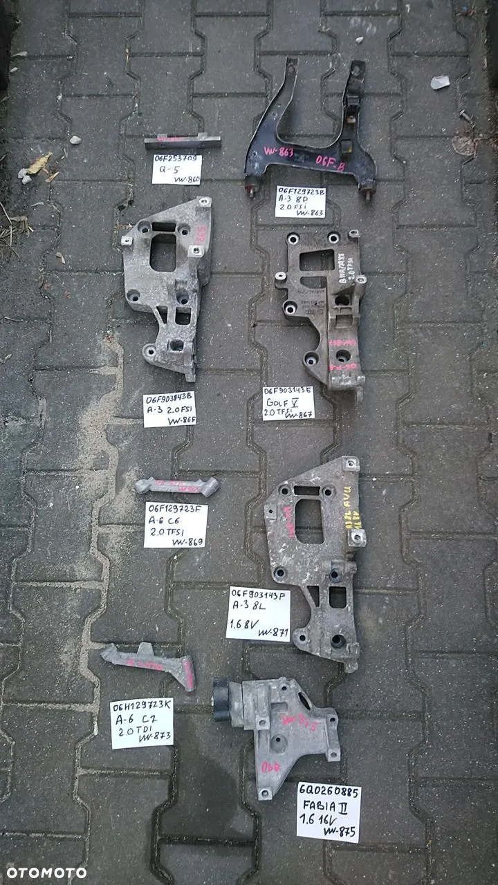 VW ŁAPY NR650-1300 ALUMINIOWE VOLKSWAGEN AUDI SEAT SKODA ŁAPA MOCOWANIE PODSTAWA - 16