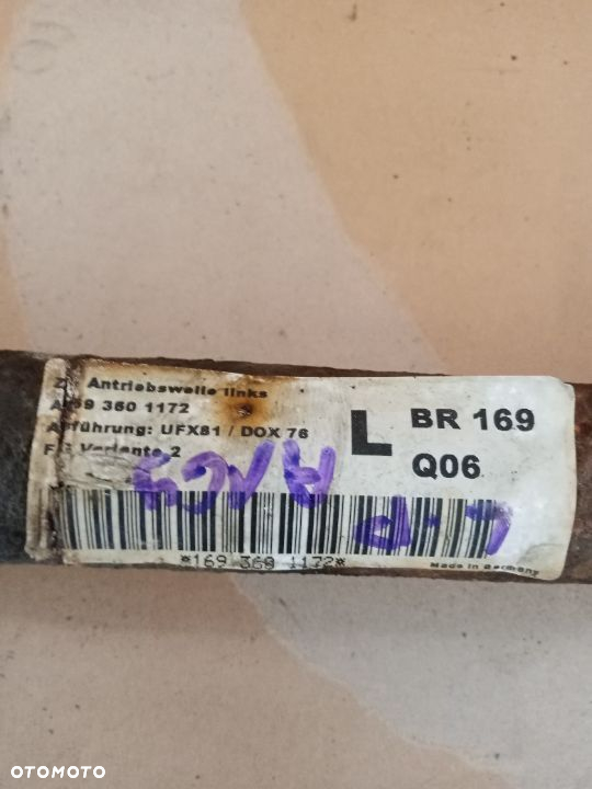 Półoś lewa krótka półośka Mercedes A-Klasa W169 1.7 1693601172 - 4