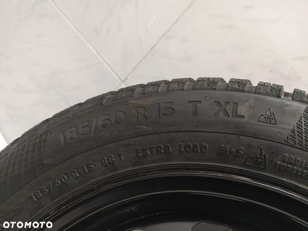 FORD 6Jx15 ORYGINALNE FELGI STALOWE R15 ET37.5 4X108 OPONY CONTINENTAL 185/60 KOŁA ZIMA BIEŻNIK ok 8.70mm - 16