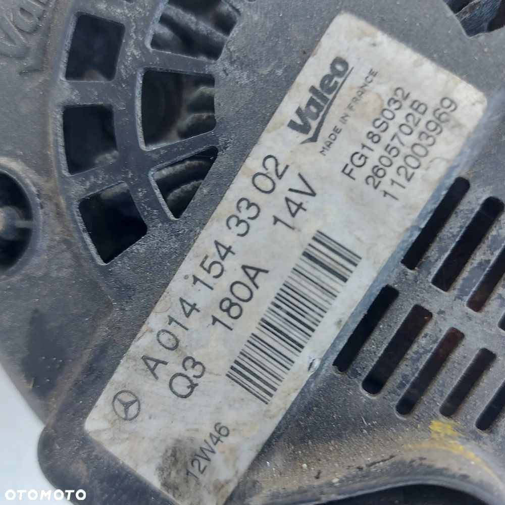 ALTERNATOR KOMPLETNY MERCEDES ML W166 SLK W172 R172 C W204 E W207 W212 CLS W218 S W221 SL W231 R231 R W251 ORYGINAL DEMONTAZ 0141543302 - 6