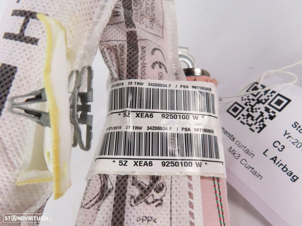 Airbag Cortina Esquerdo Usado / Original CITROEN C3 III (SX) 981185808 - 3