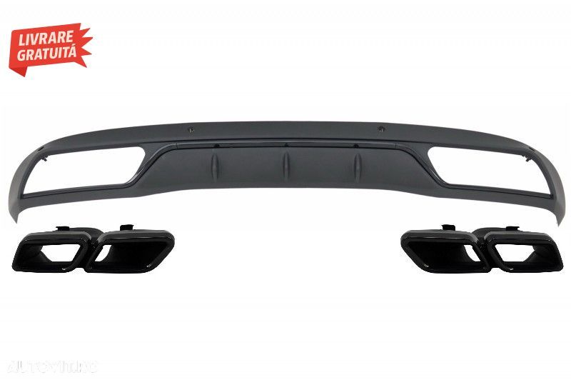 Difuzor Bara Spate cu Ornamente Evacuare Mercedes C-Class W205 S205 (2014-up) C63 - livrare gratuita - 1