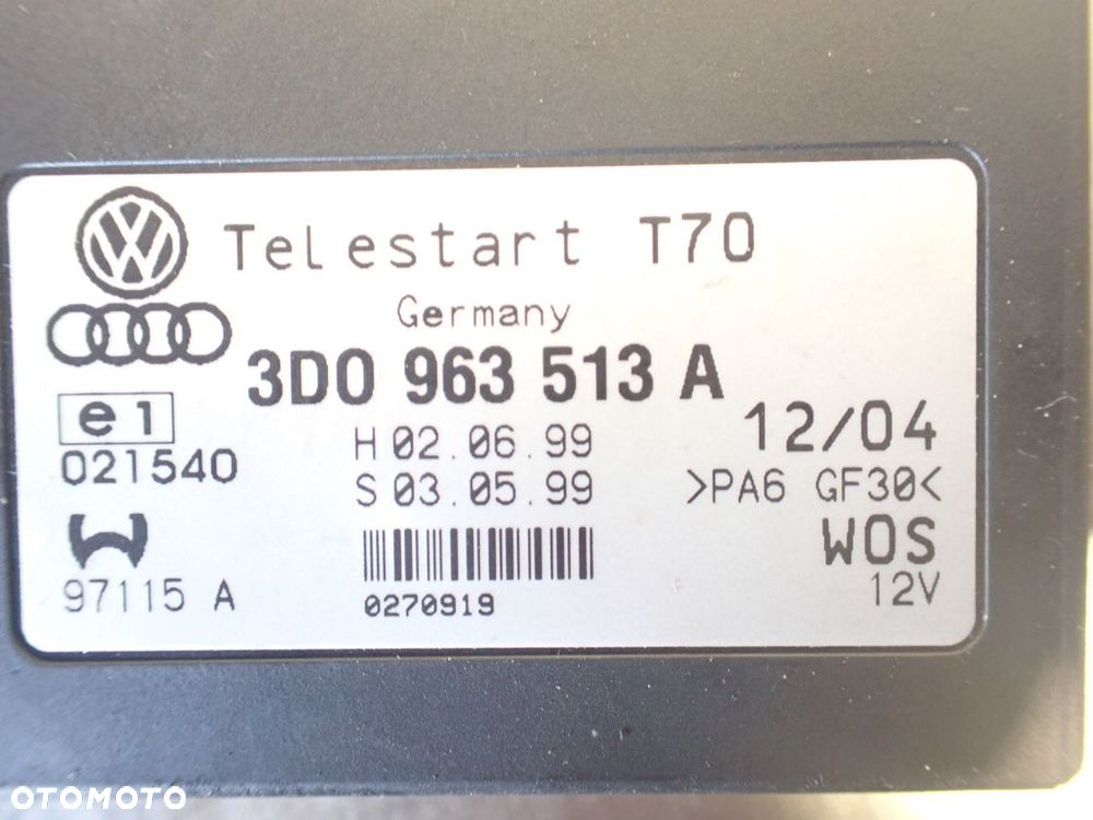 WEBASTO STEROWNIK ZDALNY VOLKSWAGEN TOUAREG 5.0 3D0963513A - 2