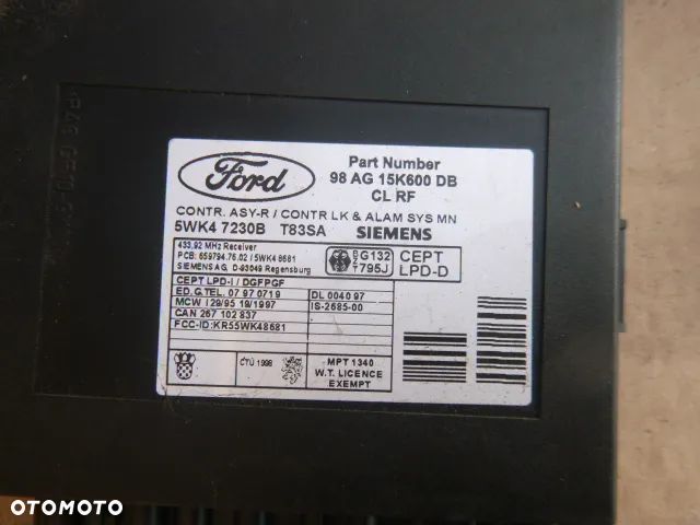 ZESTAW STARTOWY KOMPUTER STACYJKA IMMOBILIZER FORD FOCUS MK1 1.8 16V 98-04 - 4