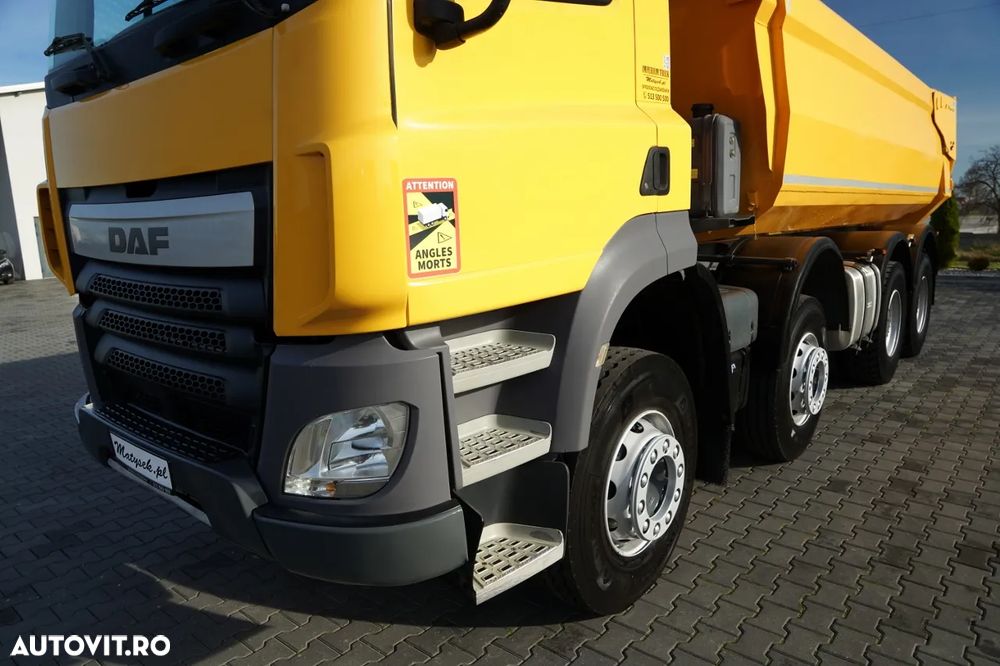 DAF CF 85.410 / 8x4 / BASCULĂ SPATE / CLAPETĂ HIDRAULICĂ / ANVELOPE 100% / MANUALĂ / EURO 6 - 14