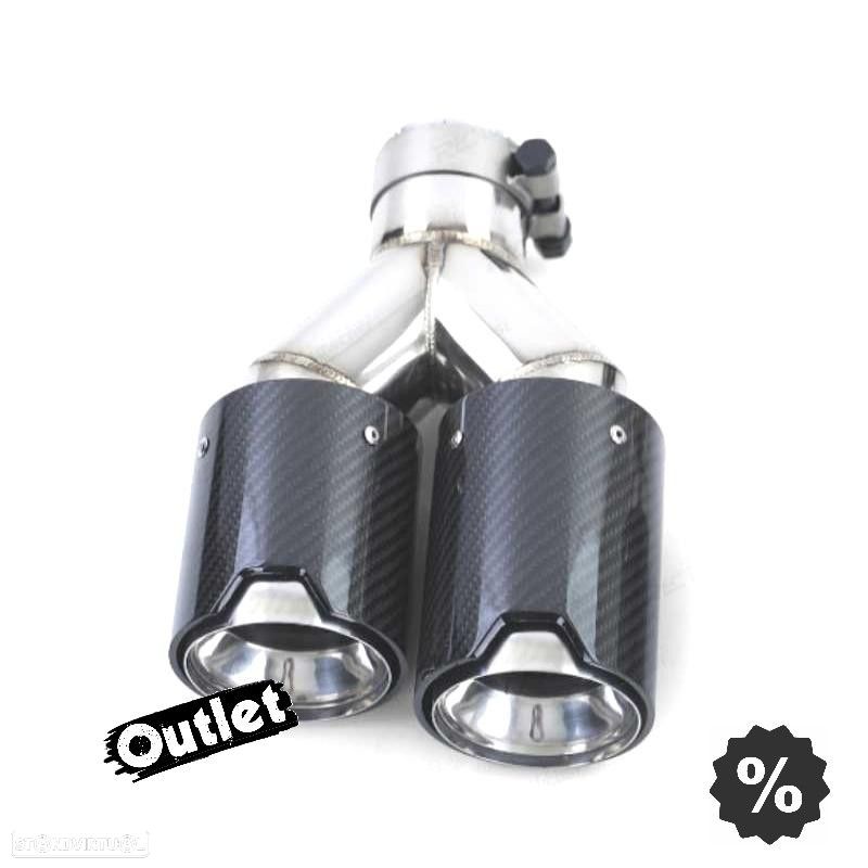 C011792C2 PONTEIRA DE ESCAPE ESQUERDA BMW LOOK M PERFORMANCE CROMADO CARBONO - 1