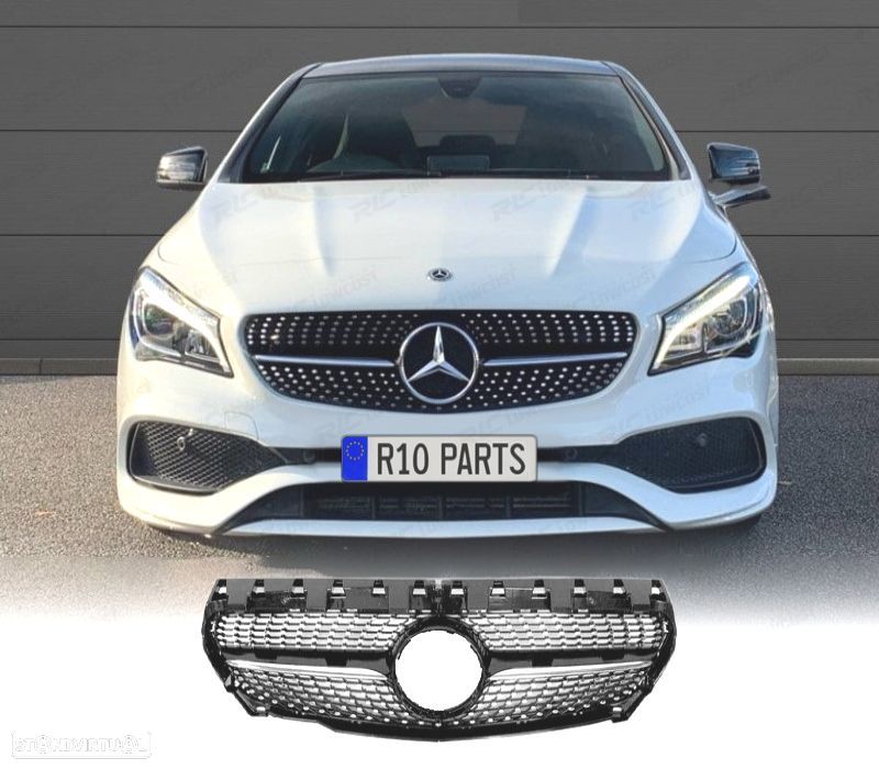 GRELHA FRONTAL MERCEDES CLASE CLA W117 13-16 LOOK DIAMOND PRETO - 1