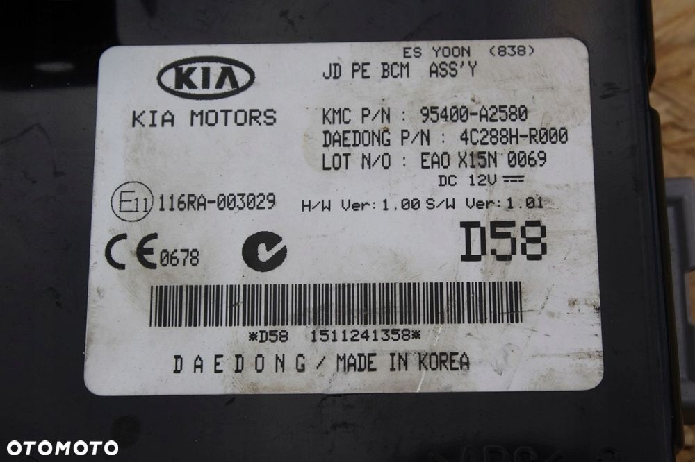 Komputer moduł BCM KIA CEED II 95400-A2580 - 2