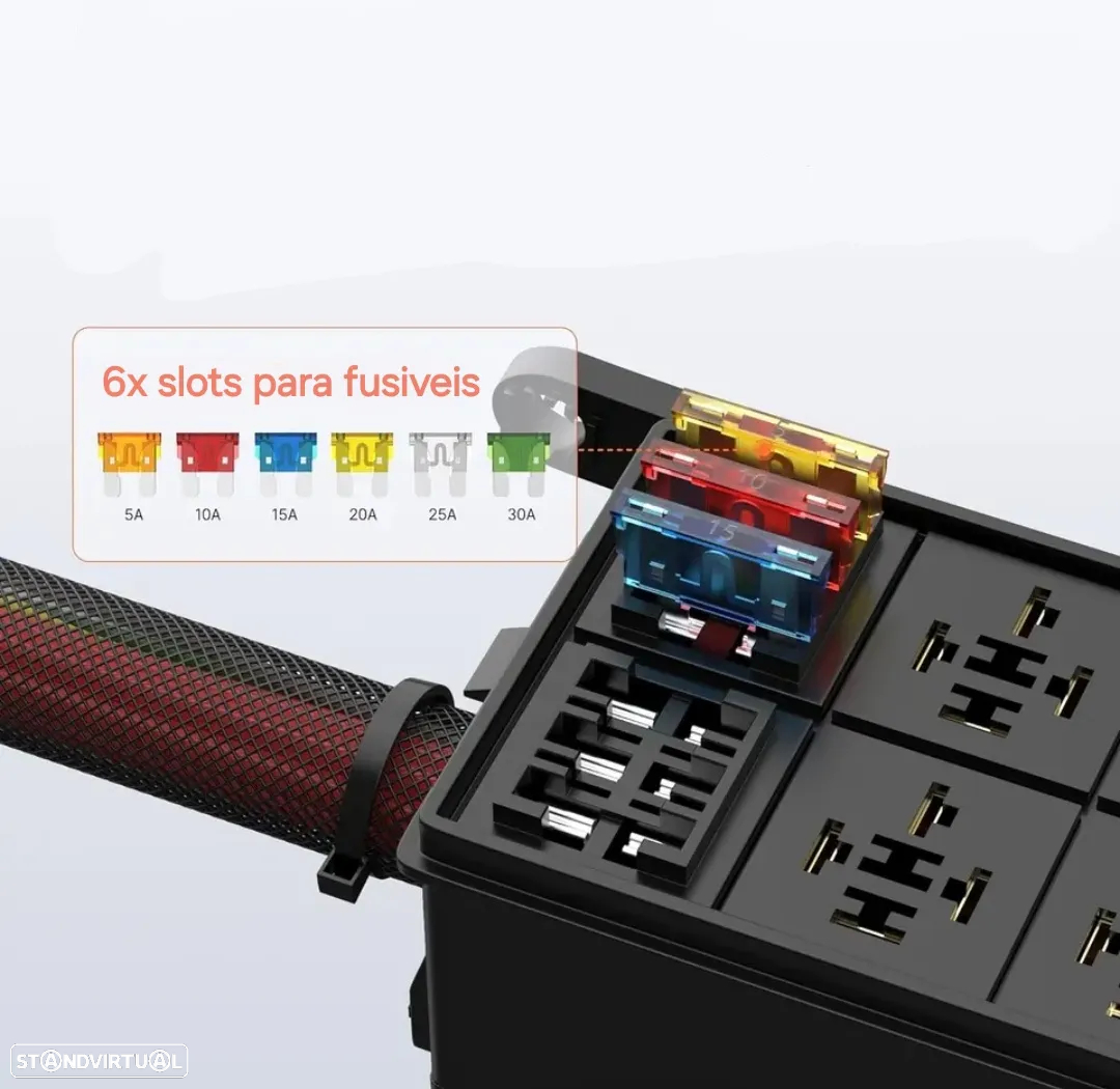 Caixa Suporte de Fusíveis e Relés Universal + pré instalação - 4