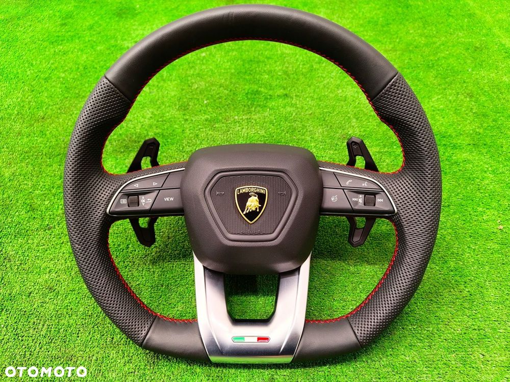 LAMBORGHINI URUS KIEROWNICA ŁOPATKI PERFORACJA CZERWONA NIĆ - 2