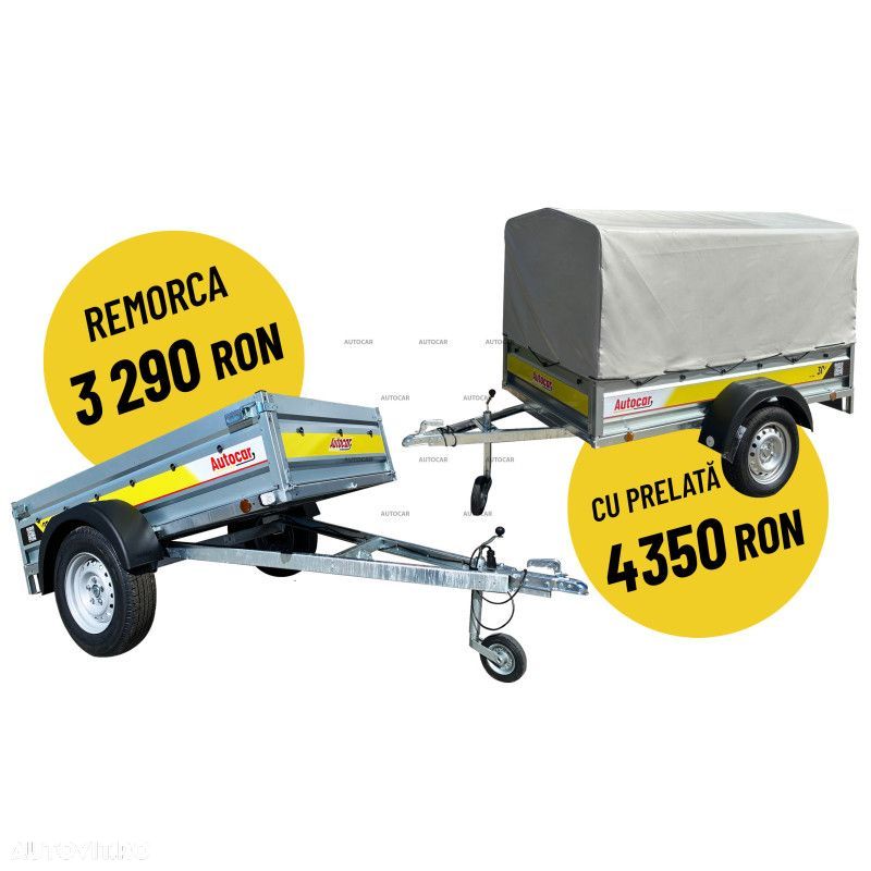 Autocar Remorca noua Tank 210 750 kg 2100x1120 + prelata cu cadru 100 cm de la podea - 1