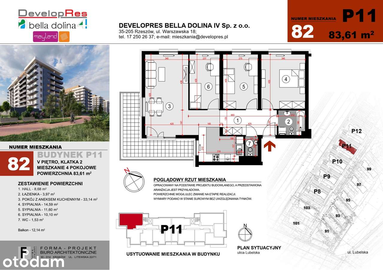 Przestronne mieszkanie 4-pokojowe | 83,61m2 | P11-82