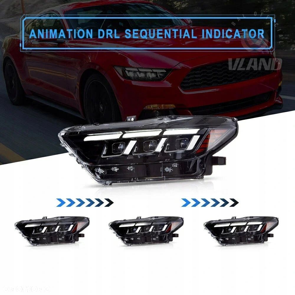 reflektory lampy l+r led tuning new 2023 2024 look ford mustang vi 6 15-18 - 5