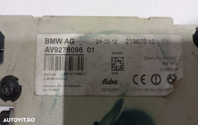 Amplificator antena AV9276096-01 BMW Seria 5 F10 [facelift] [2013 - 2 - 2