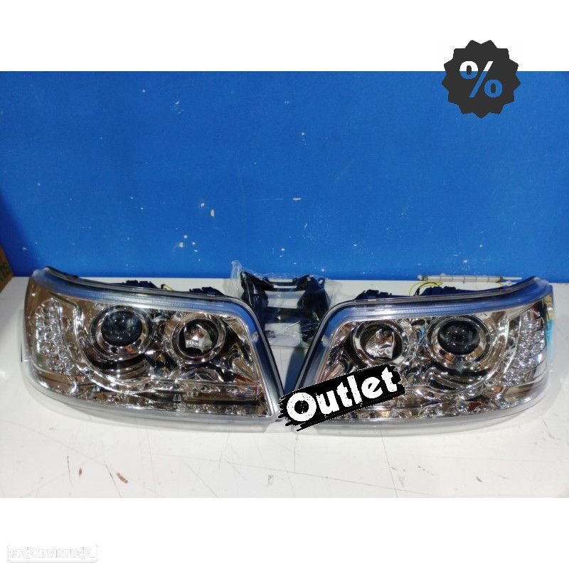 R012882C1 CONJUNTO DE FARÓIS VOLKSWAGEN VW T5 03-09 DAYLIGHT LEDS CROMADOS - 3