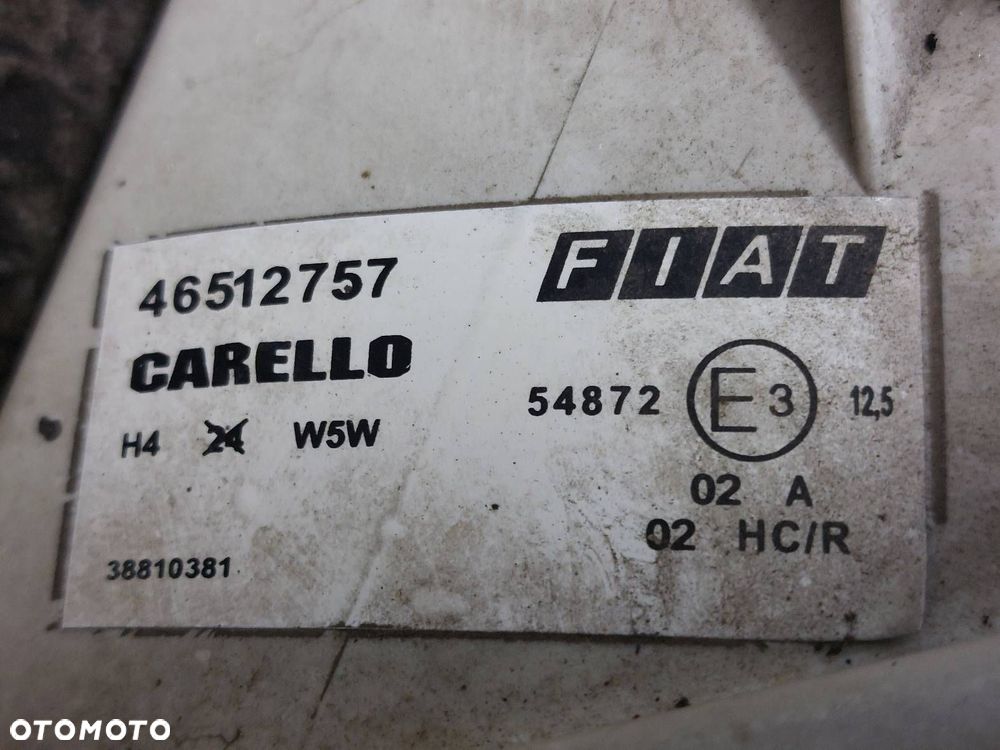 LAMPA LEWY PRZÓD CARELLO FIAT SEICENTO EU EUROPA PRZEDLIFT 46512757 - 7