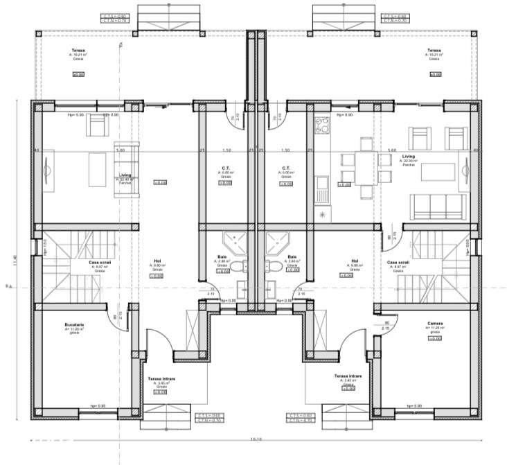 Duplex 4 camere, 105 mp, 250 mp teren - Sanandrei - Imagine principală: 3/3