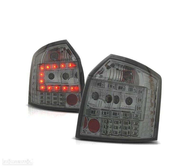 FAROLINS LED AUDI A4 B6 AVANT 01-04 FUNDO CROMADO FUMADO - 1