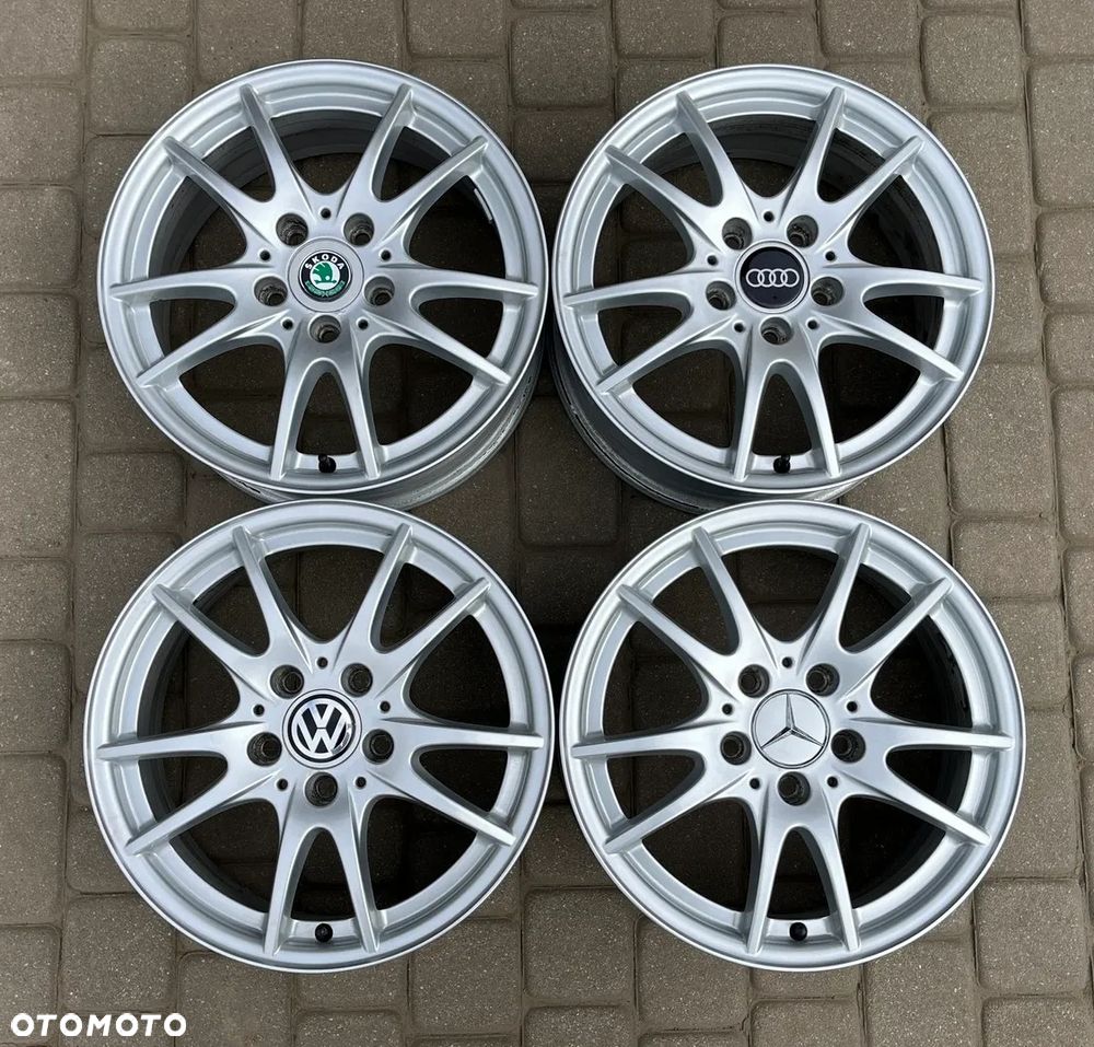 ALUFELGI 16 FELGI ALUMINIOWE ALUSY VW SKODA SEAT AUDI MERCEDES 5x112 ET49 6,5Jx16H2 R16 - 1