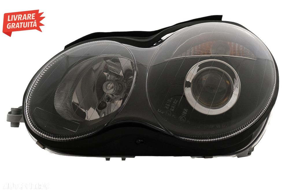 Faruri Mercedes C-Class W203 (07.2000-03.2004) Facelift Look Negru- livrare gratuita - 3