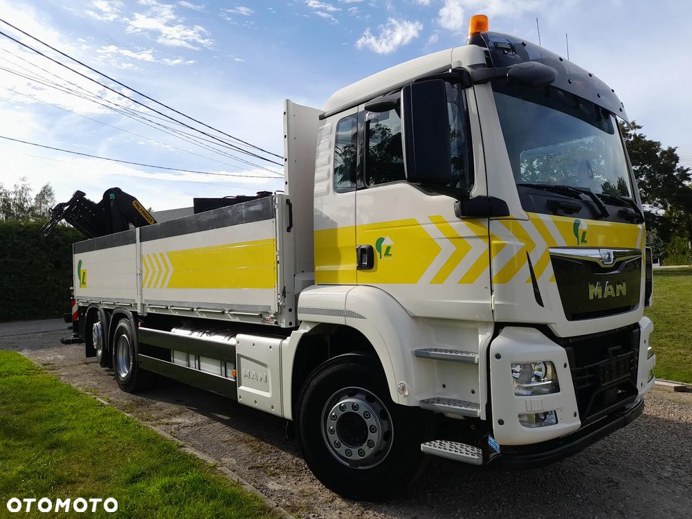 MAN TGS 26.400 6x2 oś skrętna/podnoszona HDS dzwig żuraw PALFINGER pk 19001 SLD5 SKŁADANY W " Z" 5x wysuw hydrauliczny + ROTATOR + CHWYTAK PALET + RADIO// FUL SERWIS W ASO MAN!!!! POTWIERDZONY Niski przebieg 313tys km!!!! - 4