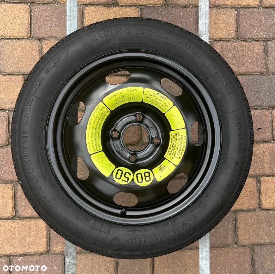 Peugeot 308 2008 Citroen C4 Koło dojazdowe 125/85 R16 4x108 ET10 - 1