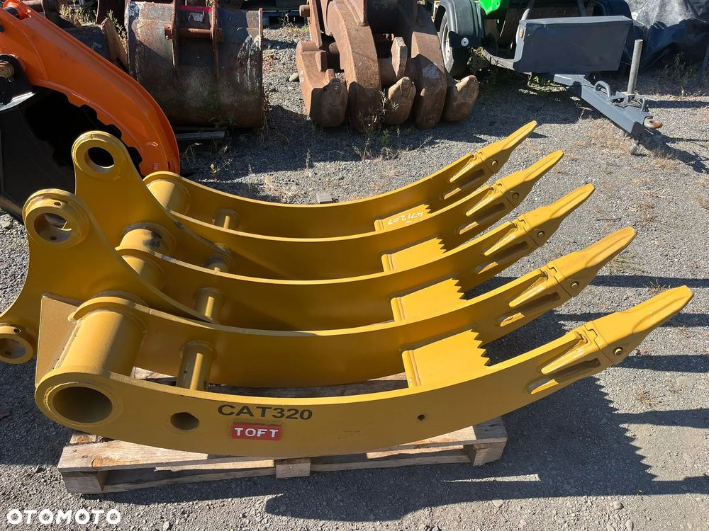 Łyżka grabiąca ażurowa przesiewowa sortująca grabie rejki do CAT 320 do korzeni kamieni do wyrównywania grabienia do koparki szerokość 105cm fi80mm. NOWA!!! - 4