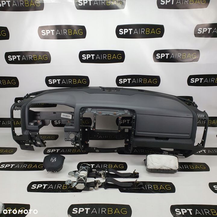 DODGE RAM SZARA DESKA ROZDZIELCZA KONSOLA KOKPIT PULPIT PODUSZKI AIRBAG AIR BAG PASY KIT SET - 1