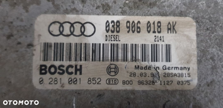 AUDI A3 8L 1.9 TDI STEROWNIK SILNIKA 038906018AK - 2