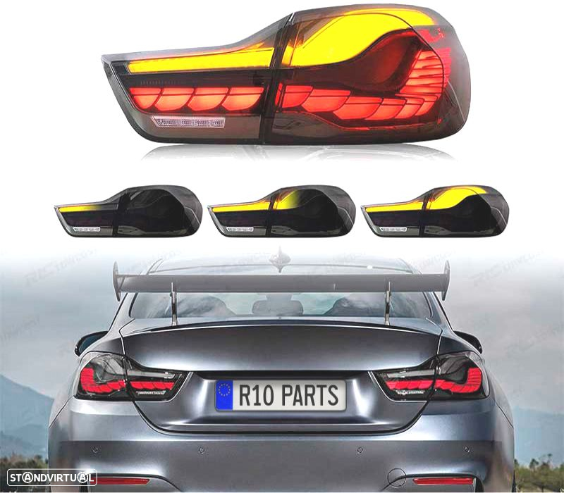 FAROLINS OLED BMW F32 F33 F36 F82 13-18 LIGHT BAR LED VERMELHO FUMADO - 2