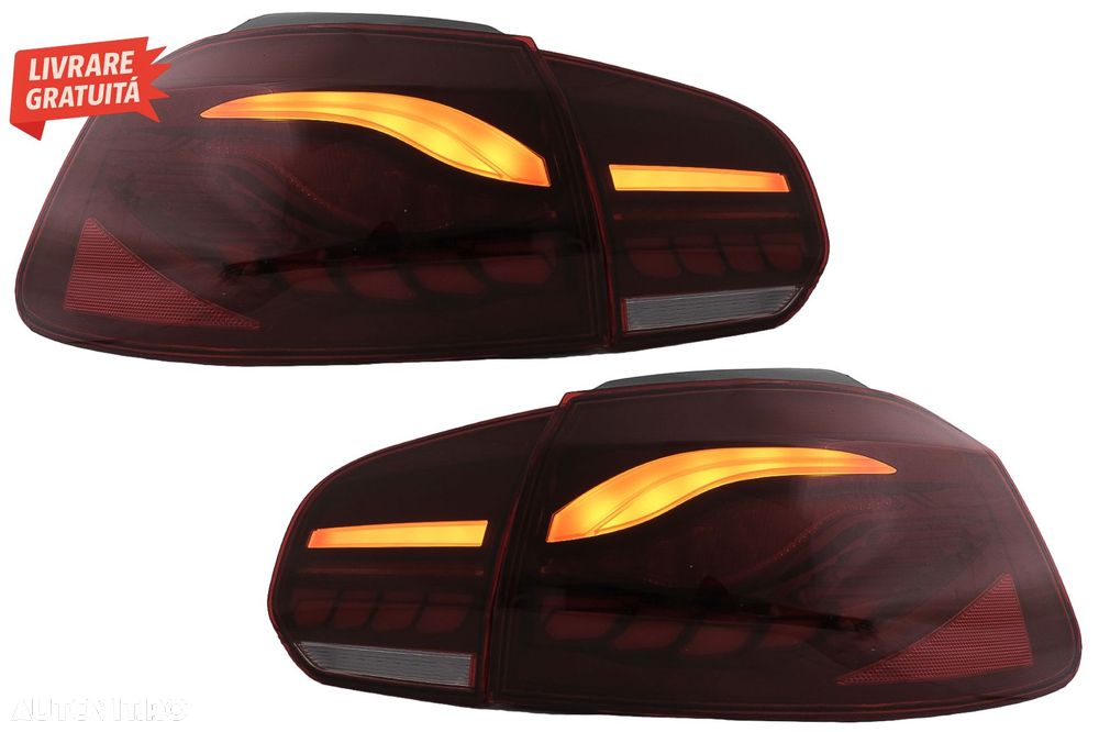 Stopuri Full LED VW Golf 6 VI (2008-2013) Rosu Fumuriu cu Semnal Dinamic- livrare gratuita - 8
