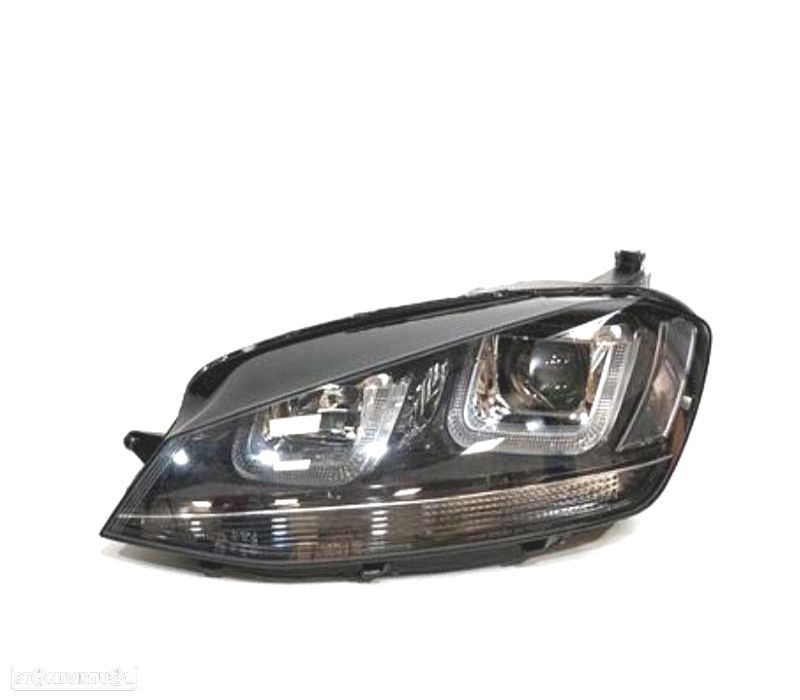 FAROL ESQ XÉNON VOLKSWAGEN VW GOLF 7 12-17 DRL PRETO - 1