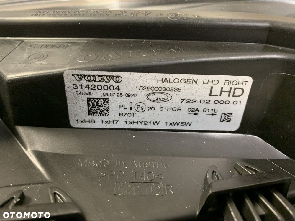 NOWA ORYGINALNA LAMPA VOLVO V40 S40 II 2 LIFT FL 12-16 PRAWA PRZEDNIA PRZÓD 3142004 31467077 - 6