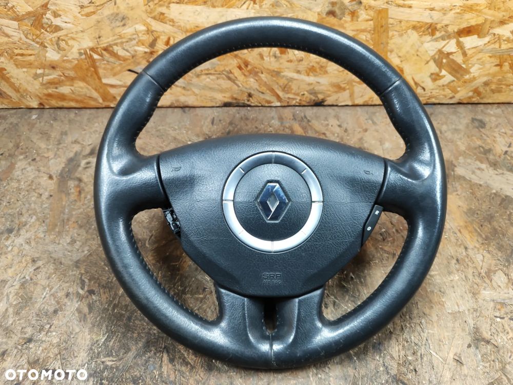 kierownica z poduszką SKÓRA airbag CZARNA do Renault laguna II 01-07r - 1